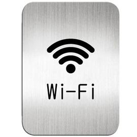 迪多 deflect-o 鋁質方形貼牌-英文"提供wi-fi 無線上網服務" 613410S