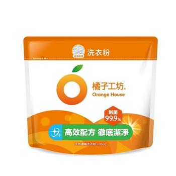 橘子工坊衣物類天然濃縮洗衣粉補充包1350g*6包－制菌活力
