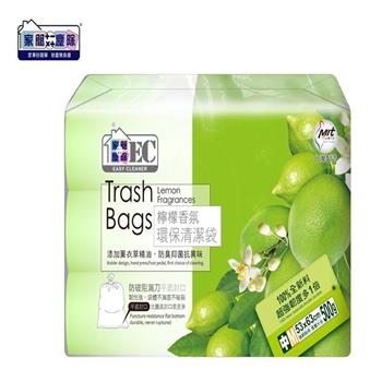 家簡塵除 檸檬香氛環保清潔垃圾袋(中)*8件/組 (3卷入500g)