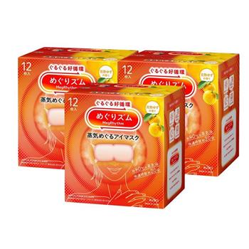 日本KAO溫感蒸氣眼罩12枚入X3組(柚香)