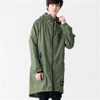 日本KIU 116906 軍綠色 空氣感雨衣/時尚防水風衣 附收納袋(男女適用)