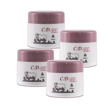 【澳洲Natures Care】C.D. 綿羊霜含維他命E(4入組 250g/罐) 即期品-2026年10月到期