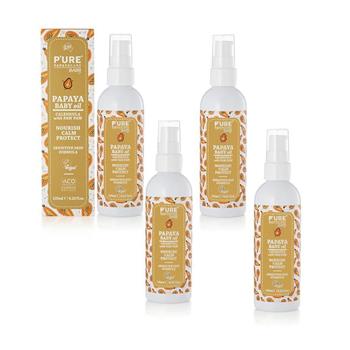 【澳洲Pure Papayacare】木瓜嬰兒油含金盞花(4入組 125ml/瓶) 即期品-2027年1月到期
