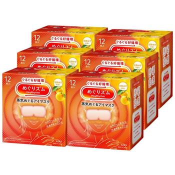 日本KAO溫感蒸氣眼罩12枚入X6組(柚子)