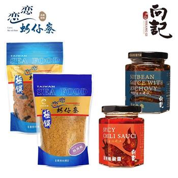 【真匯吃嚴選】米食粥品超級配四入組 (豆豉小魚、花椒麻辣醬、烏魚鬆、海苔虱目魚鬆)