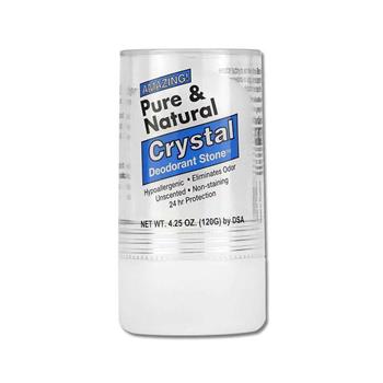 美國DSA-Pure&Natural長效淨味約24小時礦物鹽固體水晶除臭棒-無香藍標120g/大條(去腳臭體香石/運動異味消臭石/全天乾爽體香膏)