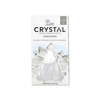 美國CRYSTAL-長效淨味約24小時礦物鹽身體除臭石-無香款140g/盒(晶燦綺肌體香石/運動異味消臭石/全天乾爽體香膏)
