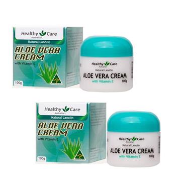 澳洲 Healthy care 綿羊蘆薈潤澤霜含維他命E(2入組 100g/罐) 即期品-2027年3月到期
