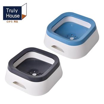 【Truly House】可車載寵物不濕嘴漂浮水碗 1L車載碗 懸浮飲水器 防打翻 貓咪飲水機 防濺水 貓狗飲水碗(兩色任選)