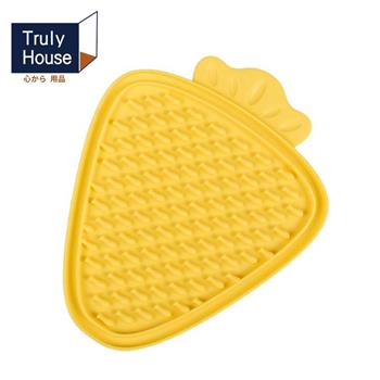 【Truly House】寵物頂級矽膠慢食墊 胡蘿蔔款 防打翻設計/ 慢食盤/防噎食碗/寵物碗(兩色任選)