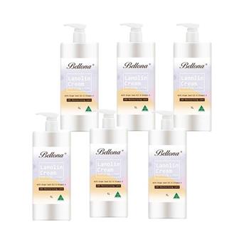【澳洲Bellona】綿羊霜滋潤身體乳液含葡萄籽油及維他命E(1L/瓶-6入組)