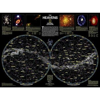 National Geographic Heavens Wall Map - Laminated (30.5 X 22.75 In)