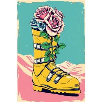 Notebook Floral Ski boot-Roses