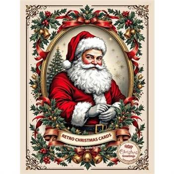Retro christmas cards coloring book for adults grayscale. Vintage christmas greetings coloring book