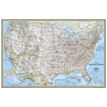 National Geographic: United States Classic Wall Map (Poster Size: 36 X 24 Inches)