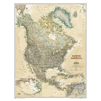 National Geographic: North America Executive Wall Map - Laminated (23.5 X 30.25 Inches)