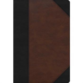 CSB Super Giant Print Reference Bible, Black/Brown Leathertouch