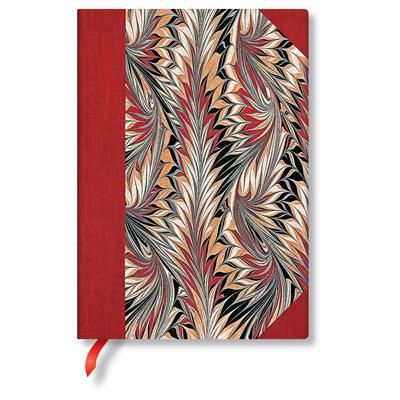 Paperblanks Rubedo Cockerell Marbled Paper Hardcover MIDI Unlined Elastic Band Closure 144 Pg 120 GSM