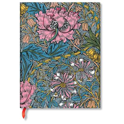 Paperblanks Morris Pink Honeysuckle William Morris Hardcover Ultra Lined Elastic Band Closure 144 Pg 120 GSM
