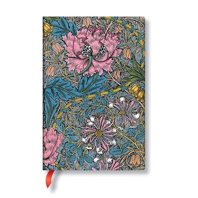 Paperblanks Morris Pink Honeysuckle William Morris Hardcover Mini Lined Elastic Band Closure 176 Pg 85 GSM