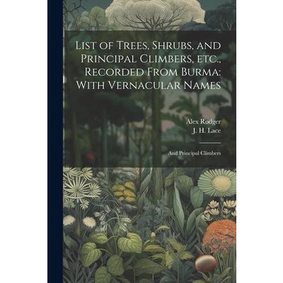List of Trees, Shrubs, and Principal Climbers, etc., Recorded From Burma