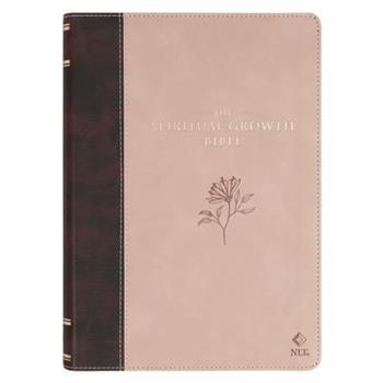 The Spiritual Growth Bible, Study Bible, NLT - New Living Translation Holy Bible, Vegan Leather, Brown/Pink Two-Tone