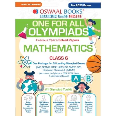 Oswaal One For All Olympiad Previous Years' Solved Papers, Class-6 Mathematics Book (For 2023 Exam)
