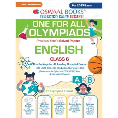 Oswaal One For All Olympiad Previous Years' Solved Papers, Class-6 English Book (For 2023 Exam)
