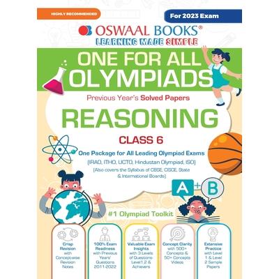 Oswaal One For All Olympiad Previous Years' Solved Papers, Class-6 Reasoning Book (For 2023 Exam)