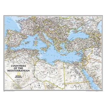 National Geographic Countries of the Mediterranean Wall Map - Classic - Laminated (30.25 X 23.5 In)