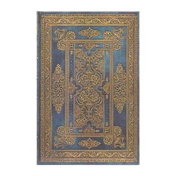 Paperblanks Blue Luxe Luxe Design Hardcover Journal Mini Lined Elastic Band Closure 176 Pg 85 GSM