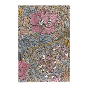 Paperblanks Morris Pink Honeysuckle William Morris Mini Address Book Elastic Band Closure 128 Pg 120 GSM