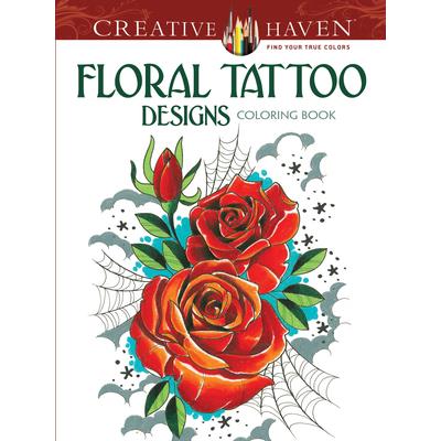 Floral Tattoo Designs Coloring Book