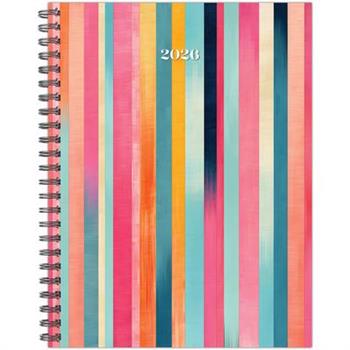 Happy Stripe 2026 6.5 X 8.5 Weekly Monthly Softcover Planner