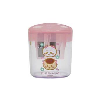 吉伊卡哇 橢圓雙孔削筆器-粉