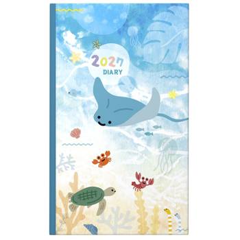 2027校園週曆 經典版 42K橫式週誌卡紙精裝-魟然心動