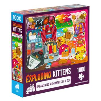 【Asmodee桌遊】爆炸貓 1000片拼圖:時光旅行 英文版｜Exploding Kittens Puzzle｜爆炸貓周邊